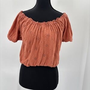 American Eagle small Cottagecore coquette Peasant Fairy Top Boho Romantic Crop